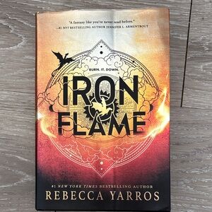 Iron Flame by Rebecca Yarros - Orange/Gold Hardcover Novel
